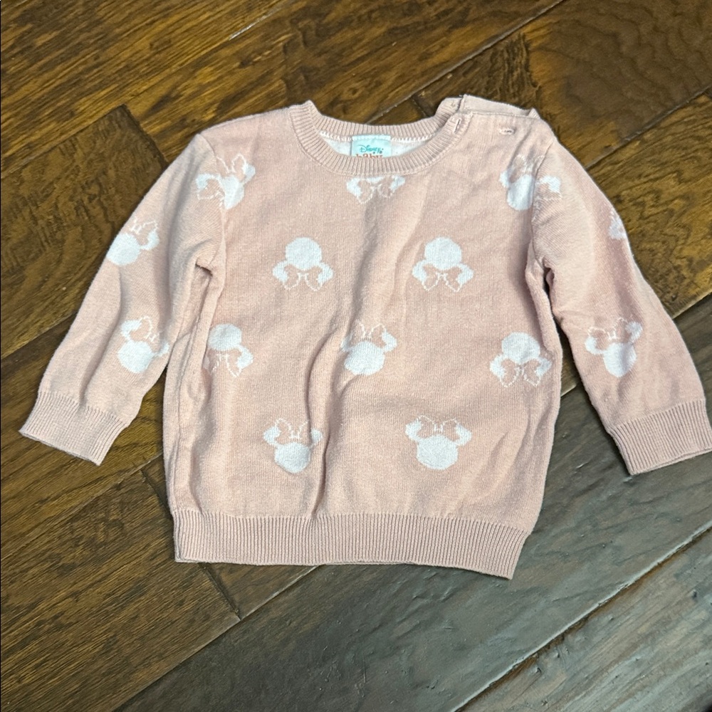Disney Baby Pink and White Sweater